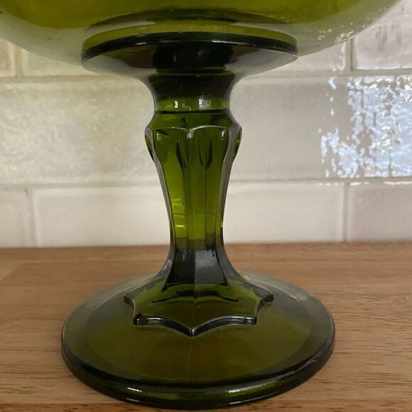 Indiana Glass Large Scallop Compote Pedestal Bowl Teardrop Accent Details - Picture 5 of 10